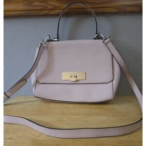 Michael Kors Callie Small Top Handle Satchel Bag in Blossom Pink Leather